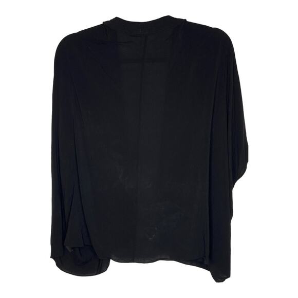 Aritzia Sunday Best Open Front Kimono Top Short Sleeve Black Solid Size XXS/XS - Picture 4 of 5